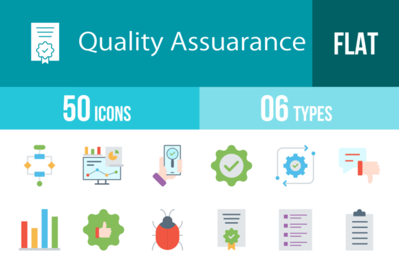 50 Quality Assurance Flat Multicolor Icons for Professionals