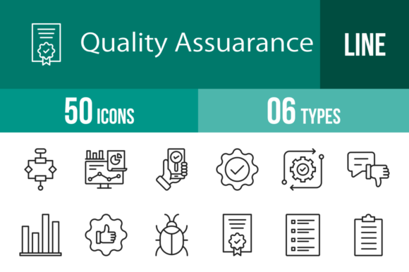 50 Quality Assurance Line Icons for Modern Design