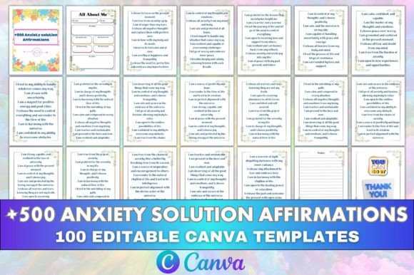 500 Anxiety Solution Affirmations: A Canva & KDP Guide
