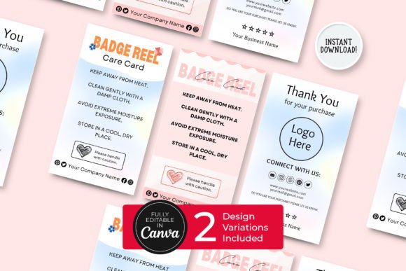Editable Badge Reel Care Guide Canva Template