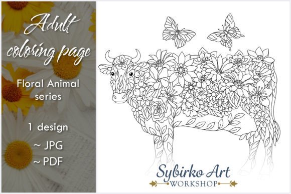 Spring Floral Cow Coloring Page: Creative Uses for This Design