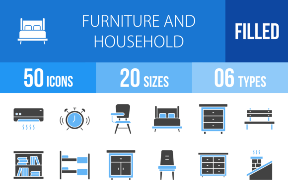 Streamlining Digital and Print Projects with 50 Furniture and Household Icons