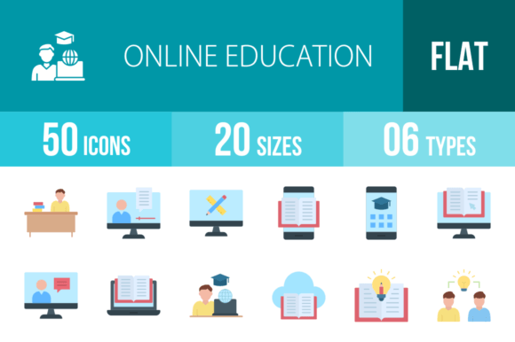 Streamlining Digital Projects with 49 Online Education Flat Multicolor Icons