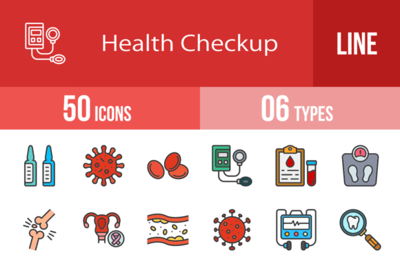 Streamlining Visual Communication: A Practical Guide to Using 50 Health Checkup Filled Line Icons